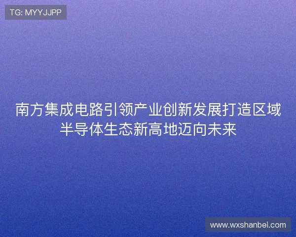 南方集成电路引领产业创新发展打造区域半导体生态新高地迈向未来